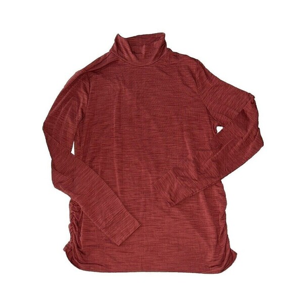 Torrid Orange Red Lyocell Turtleneck Long Sleeve Active Tee Light Weight 1X - Picture 2 of 7